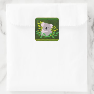Koala Fyrkantigt Klistermärke