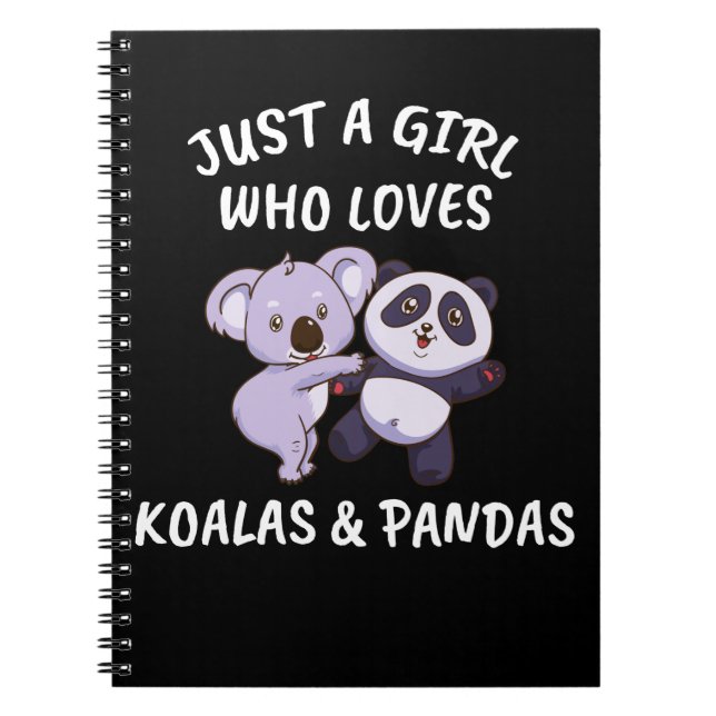 Koala Gift Women Panda Girls Cute Koala och Pandas Anteckningsbok (Framsidan)