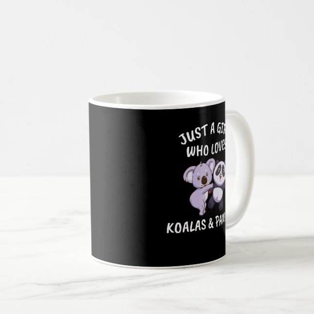 Koala Gift Women Panda Girls Cute Koala och Pandas Kaffemugg (Framsida höger)