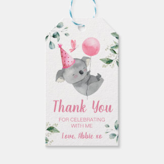 Koala Girl Födelsedagsfest Favor Bag Presentetikett