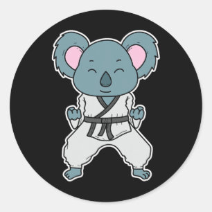 Koala Gör Karate Runt Klistermärke