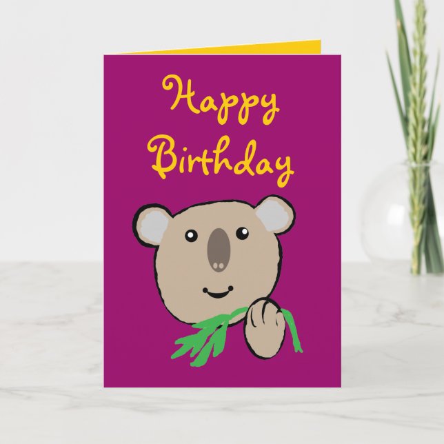 koala, GrattisBirthday Kort (Framsida)