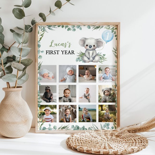 Koala Greenery First Year Photo Milestone Poster (Skapare uppladdad)
