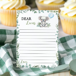 Koala Greenery Time Capsule Note-meddelandekort Tack Kort