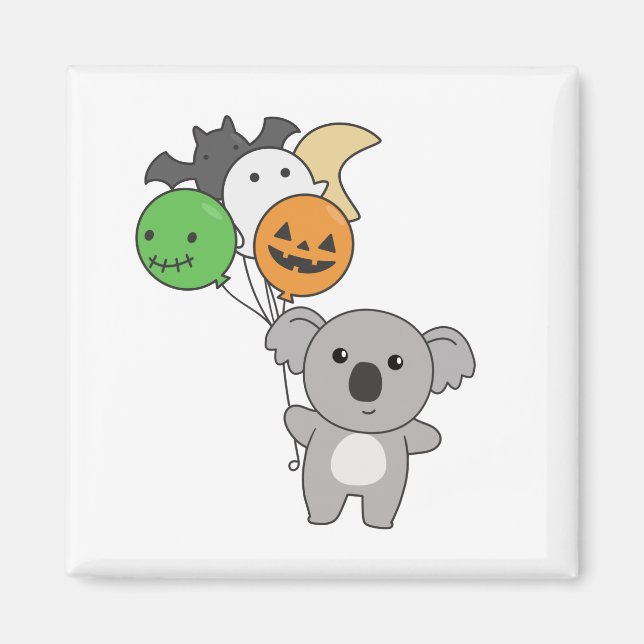 Koala Halloween Balloons För barn Cute Koalas Magnet (Framsidan)