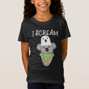 Koala Halloween Ghost I Skräm Ice Cream Pun T Shirt