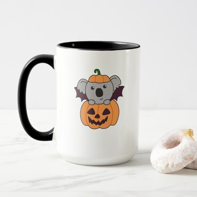 Koala Halloween Pumpkin Fladdermus Costume Mugg (Med munk)