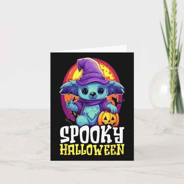 Koala Halloween Scary Bus eller godis Spooky Koala Kort (Framsida)