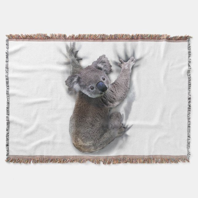 Koala hängde på ryggmärgsburken Australien Animal Filt (Framsidan)