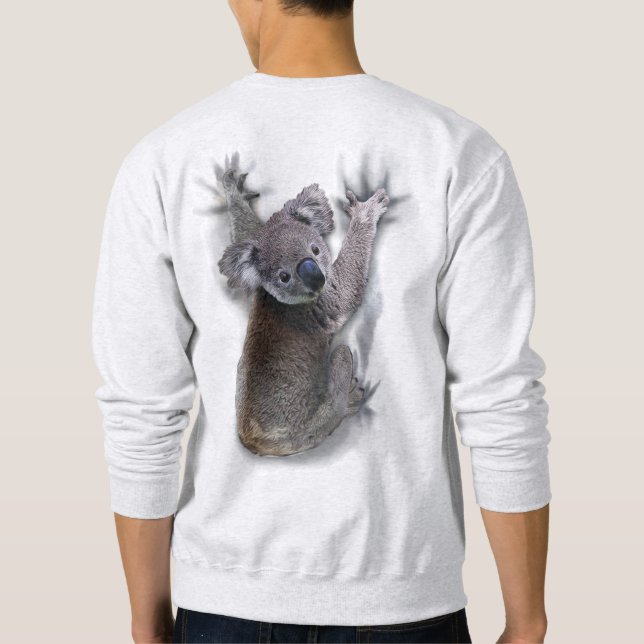 Koala hängde på ryggmärgsburken Australien Animal Lång Ärmad Tröja (Baksida)