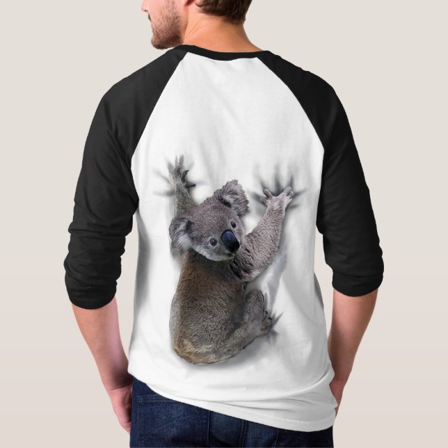 Koala hängde på ryggmärgsburken Australien Animal T Shirt (Baksida)