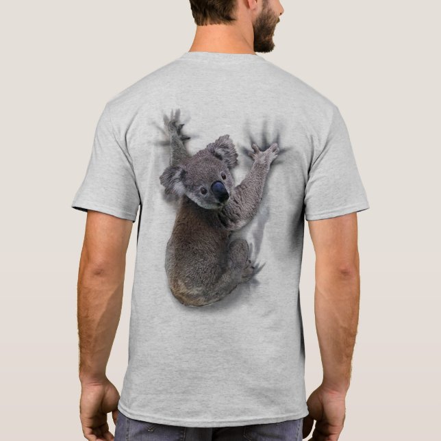 Koala hängde på ryggmärgsburken Australien Animal T Shirt (Baksida)