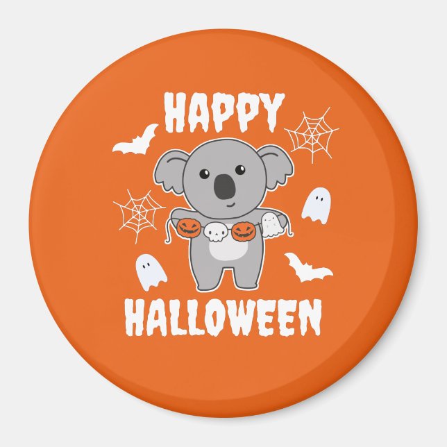 Koala Happy halloween Pumpkin Fladdermus Costume Magnet (Framsidan)