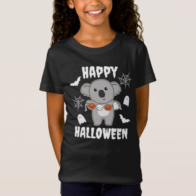 Koala Happy halloween Pumpkin Fladdermus Costume T Shirt (Framsida)