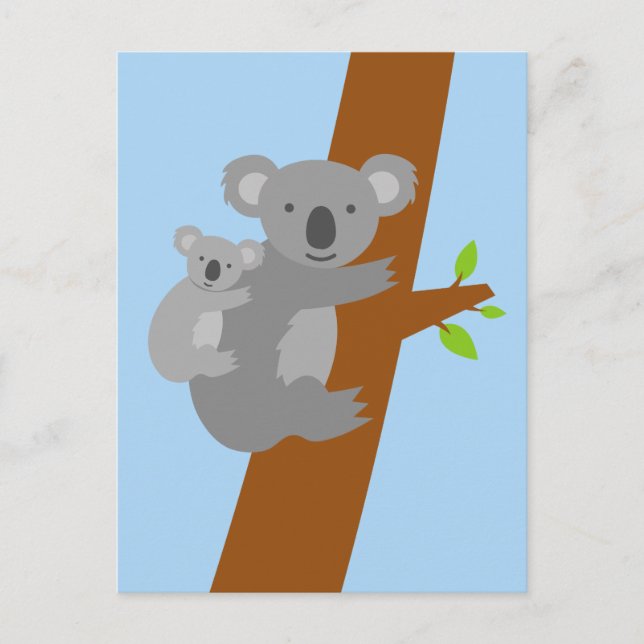 Koala har vykort för illustration (Framsida)