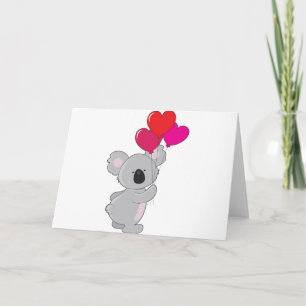 Koala Heart Balloons Kort