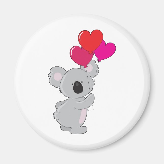 Koala Heart Balloons Magnet (Framsidan)