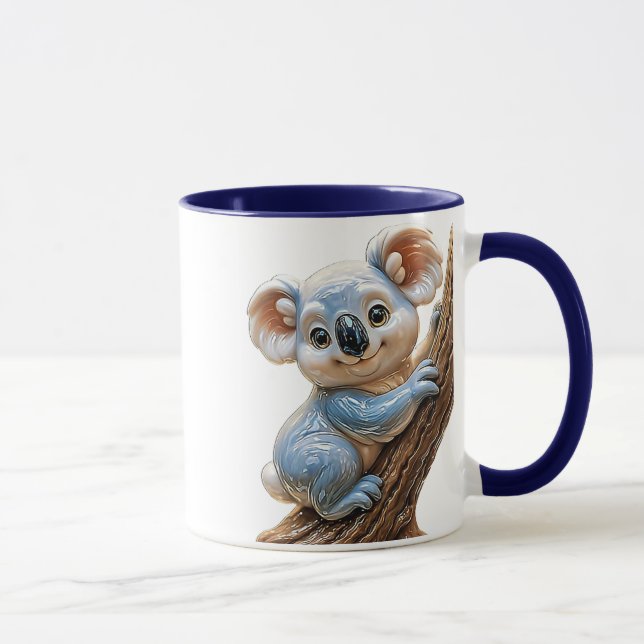 Koala heureux sur tronc mugg (Höger)