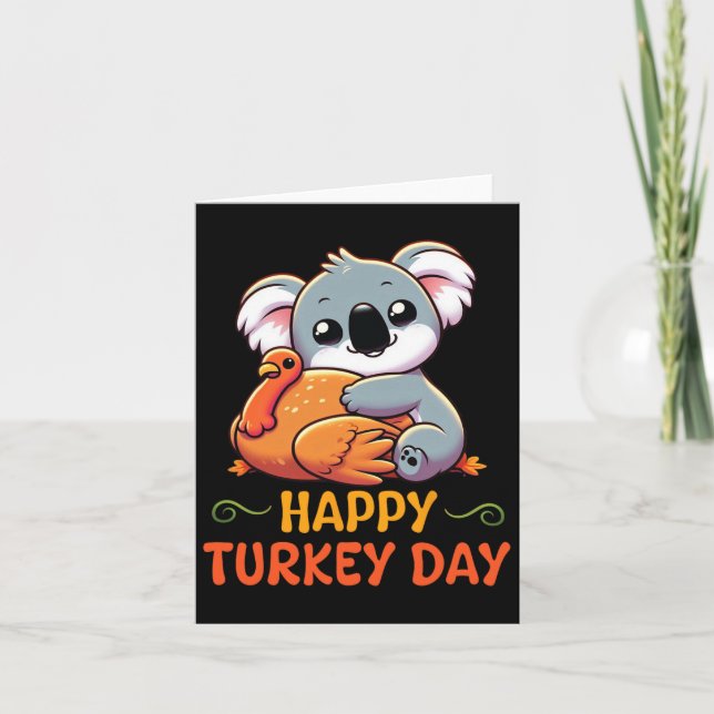 Koala Hugger Turkiet Happy thanksgiving Turkiet-da Kort (Framsida)
