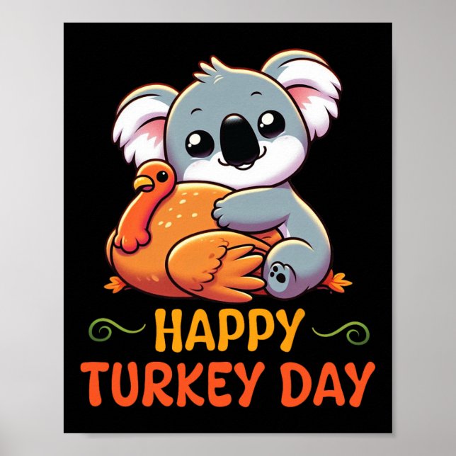 Koala Hugger Turkiet Happy thanksgiving Turkiet-da Poster (Framsidan)