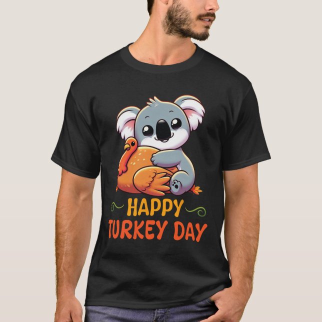 Koala Hugger Turkiet Happy thanksgiving Turkiet-da T Shirt (Framsida)