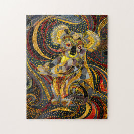 Koala i Aborigine Dot Art Stil Pussel
