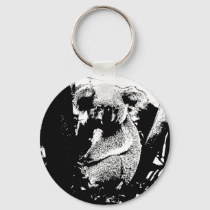 Koala i Black and White Nyckelring