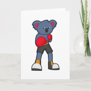 Koala i boxning med boxningshandskor kort