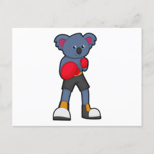 Koala i boxning med boxningshandskor vykort