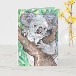 Koala i Eucalyptus Träd Painting Kort
