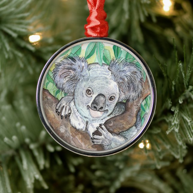 Koala i Eucalyptus Träd Painting Ornament (Träd)