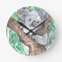 Koala i Eucalyptus Träd Painting