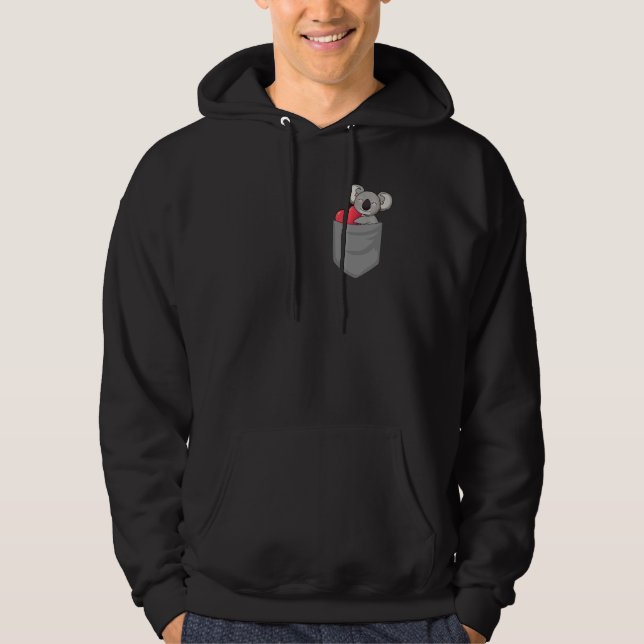 Koala i fickan Söt koala ficka Hoodie (Framsida)