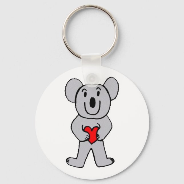 Koala i Kärlek Keychain Nyckelring (Framsida)