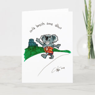 Koala i kilt födelsedagskort kort