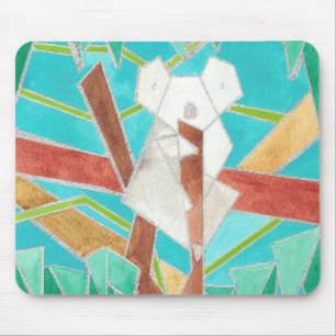 Koala i träd Original abstrakt konst Musmatta