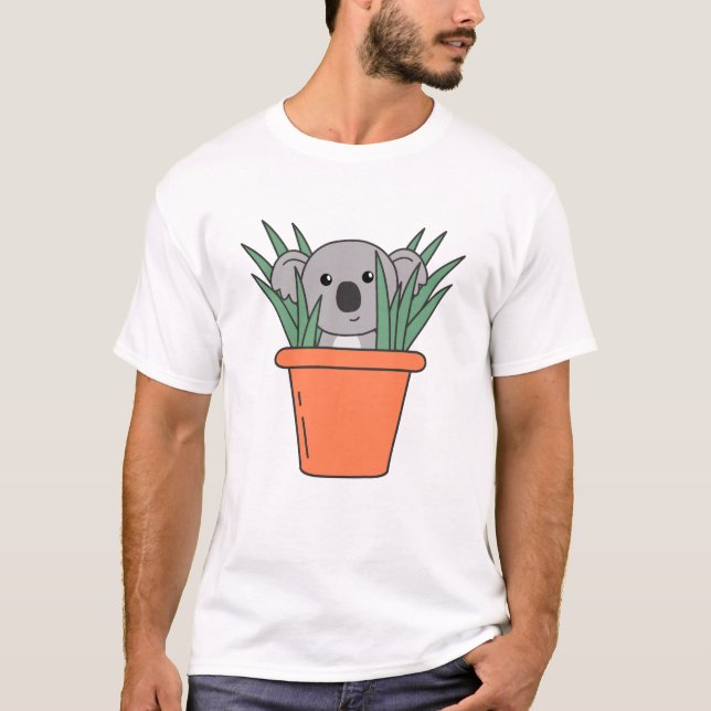 Koala in Flower Top Funny Koala Bear Koalas T Shirt (Framsida)