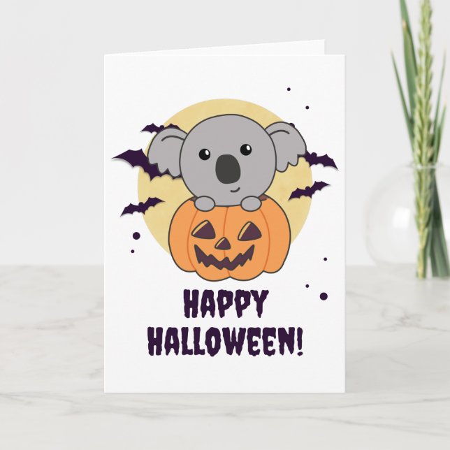 Koala in Pumpkin Sweet Koalas Happy halloween Kort (Framsida)