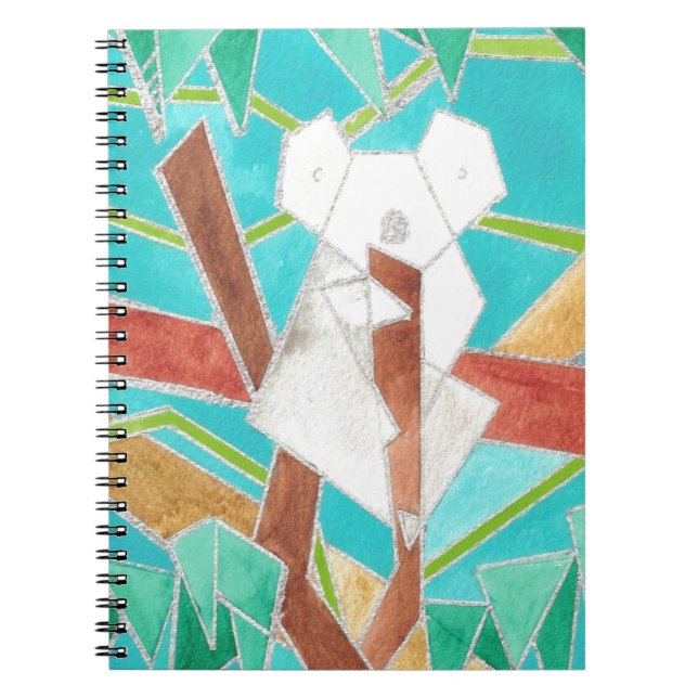 Koala in Tree Original Abstract Art Anteckningsbok (Framsidan)