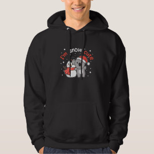 Koala jag är snö Söt snömannen snö Puns Hoodie