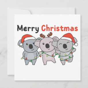 Koala jul Animals Koalas God jul Inv Inbjudningar