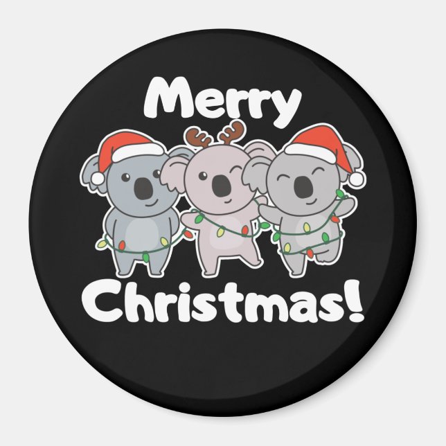 Koala jul Animals Koalas God jul Mag Magnet (Framsidan)