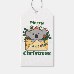 Koala jul Brev Winter Animals Koalas Gift Presentetikett