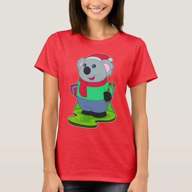 Koala jul Candy cane T Shirt (Framsida)