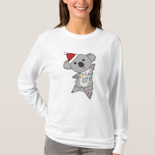 Koala jul Fairy Ljus Cute Animal T Shirt