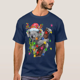 Koala jul Ljus Funny Santa Hat Merry Chris T Shirt