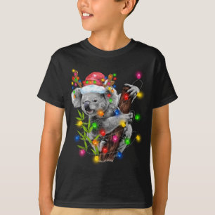 Koala jul Ljus Funny Santa Hat Merry Chris T Shirt