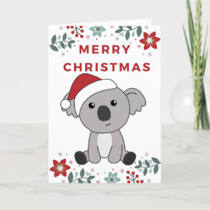 Koala jul snö vinter djur Koalas högtid Helgkort