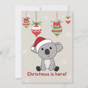 Koala jul snö vinter djur Koalas högtid Julkort