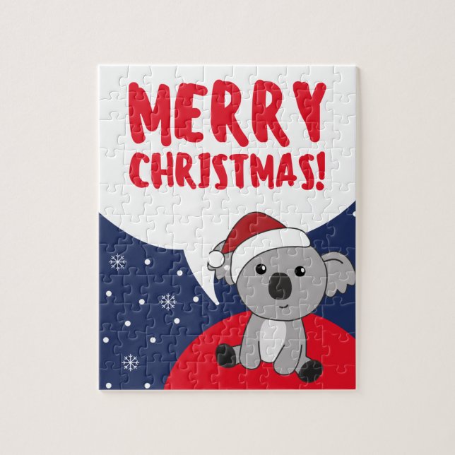 Koala jul Snö Winter Animals Koalas Jigszawa Pussel (Vertikal)
